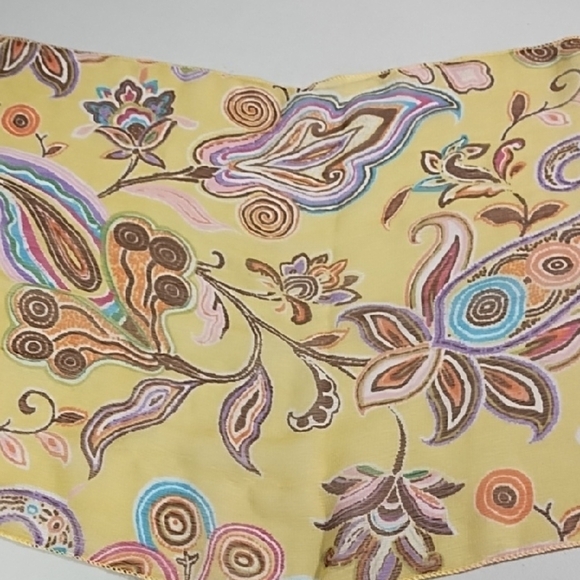 Paisley Pastels on Yellow Scarf Belt - Picture 10 of 12